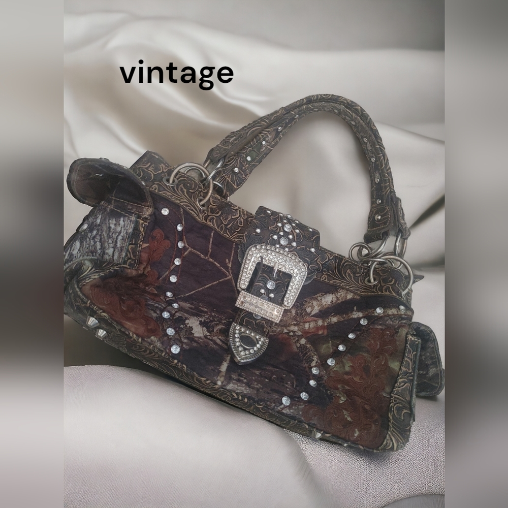 Mossy Oak forest leaves rhinestone bag - Picture 1 of 4